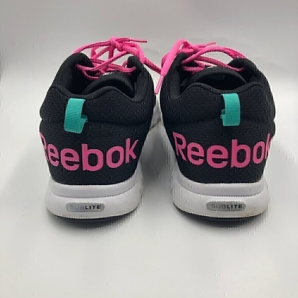 Reebok Women's Black Running Athletic Shoes Hot Pink Accents Sublite Size 12 - Picture 7 of 12